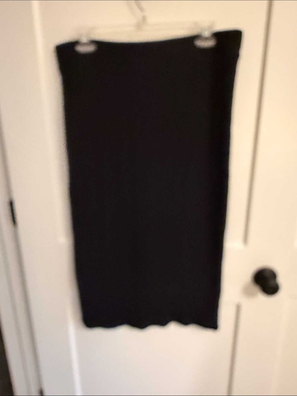 A New Day Classic Black Midi Skirt - cotton ribbed.